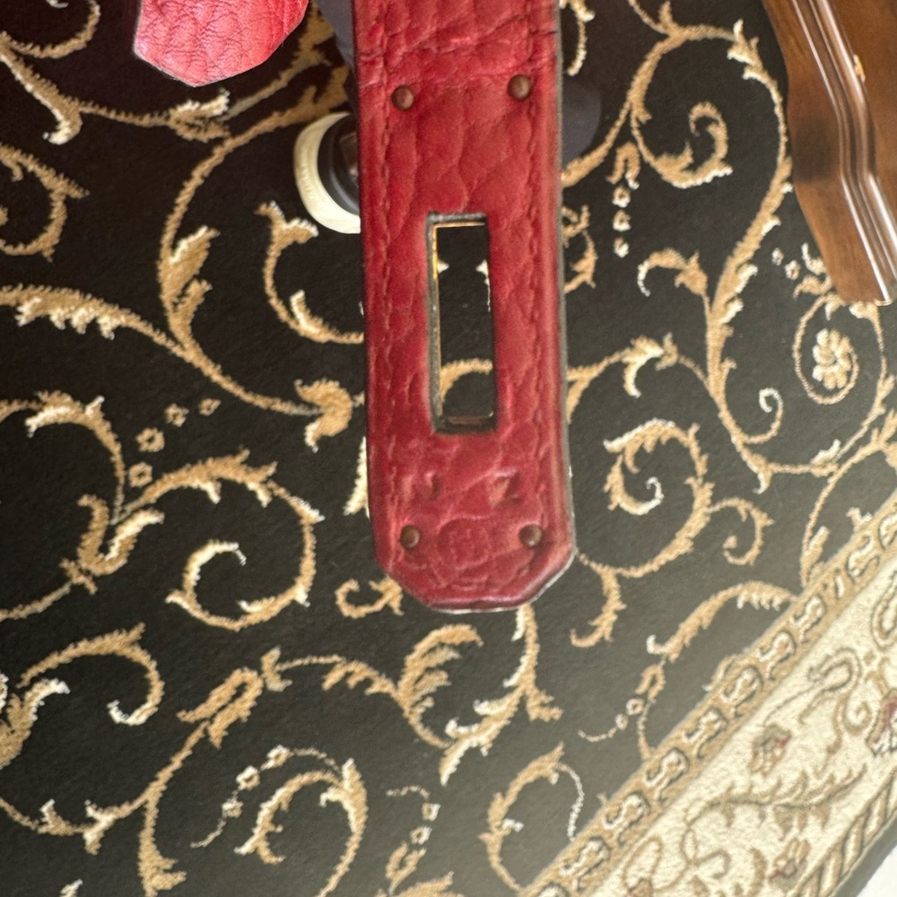 Hermes Haute a Courroies size 32cm - RED REPAINTED - Picture 17 of 17